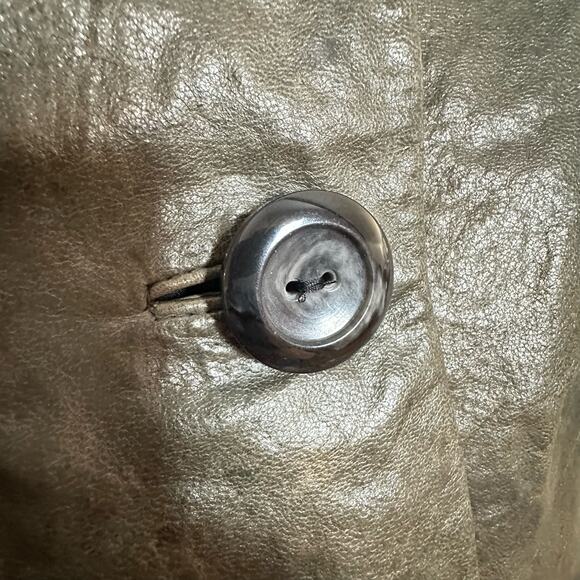 Vintage Classiques Entier cropped‎ bell sleeve bronze leather jacket womans SP - Picture 3 of 12